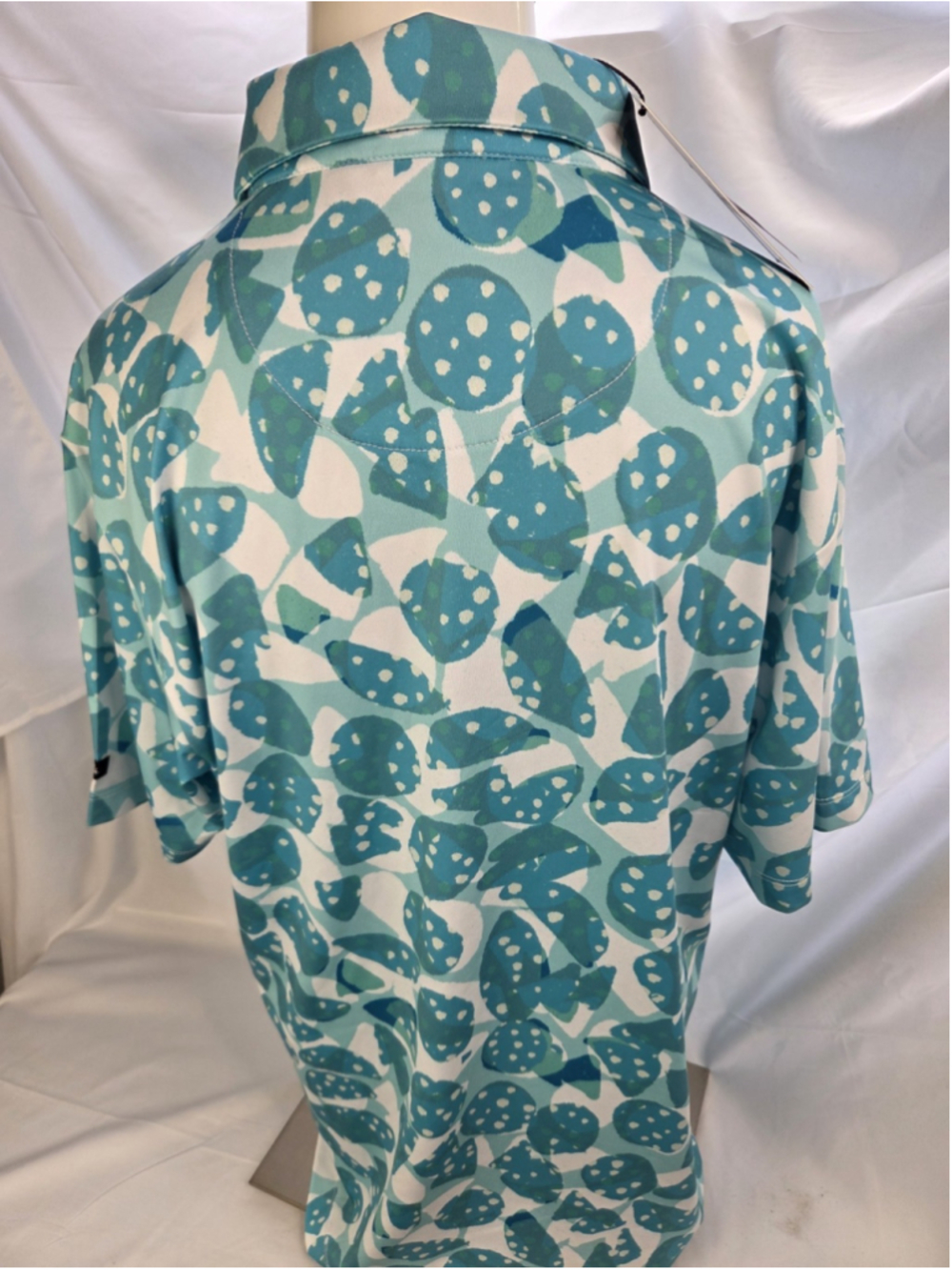 Bad Birdie New Women's Golf Polo Shirt "Bam Bam" Blue Print Small NWT #1201 - Picture 3 of 6